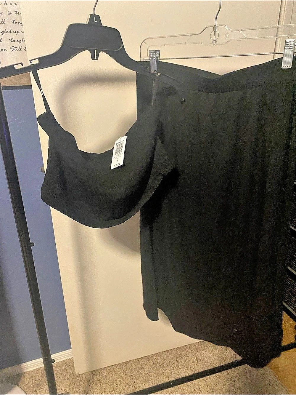 Torrid Super Soft Tube Top Midi Skirt Set Black Large